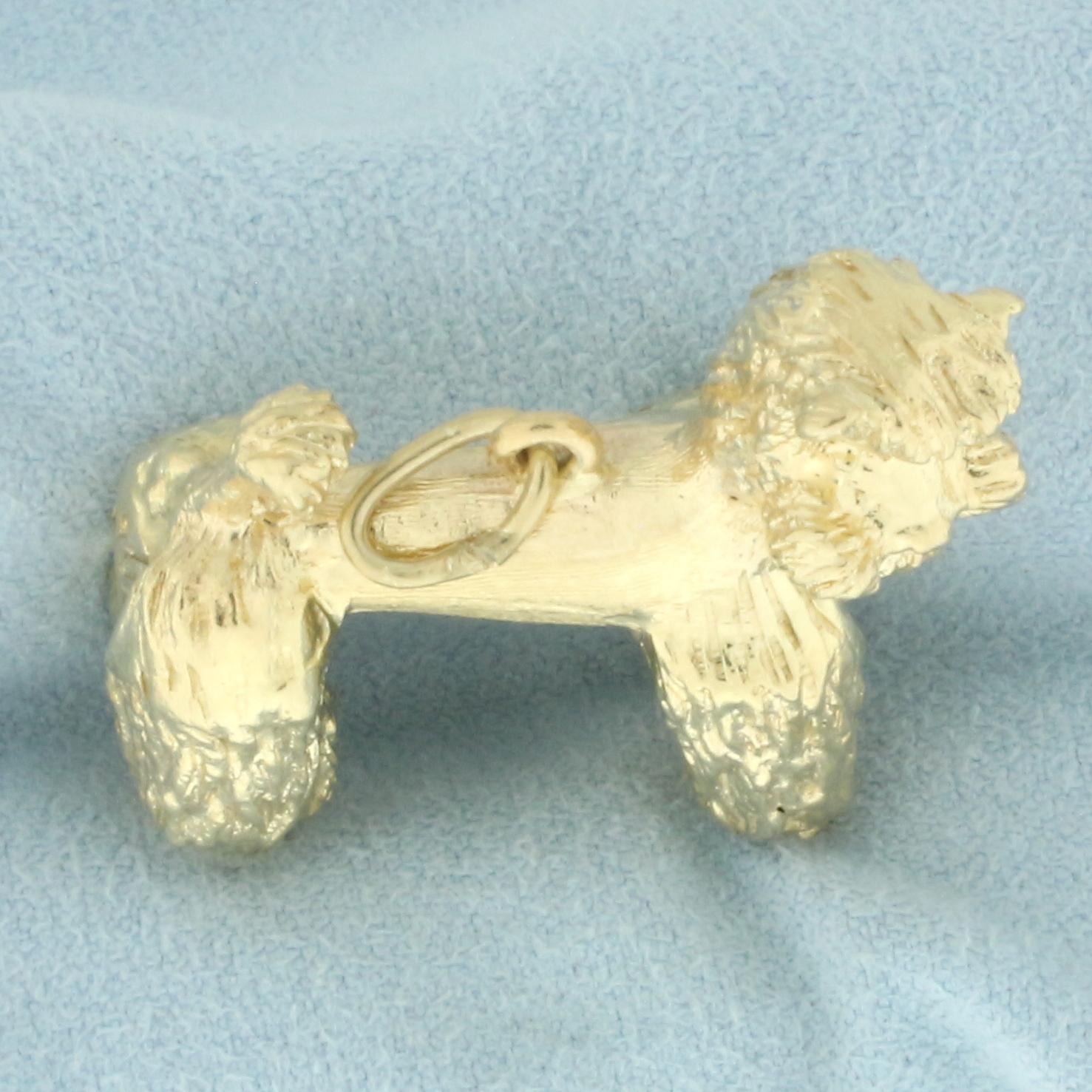 Standard Poodle Pendant Or Charm In 14k Yellow Gold