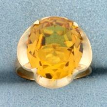 8ct Yellow Sapphire Solitaire Ring In 18k Yellow Gold