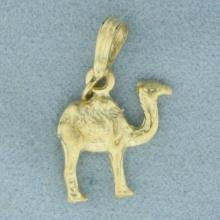 Diamond Cut Camel Pendant In 14k Yellow Gold