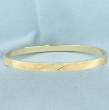 Stripe Design Bangle Bracelet In 14k Yellow Gold