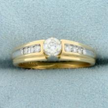 Vintage Diamond Engagement Ring In 14k Yellow Gold