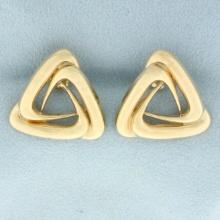 Triangle Knot Earrings In 10k Yellow Gold