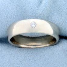 Solitaire Diamond Band Ring In 14k White Gold