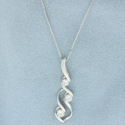 Designer Sirena Diamond Pendant On Box Link Chain Necklace In 14k White Gold