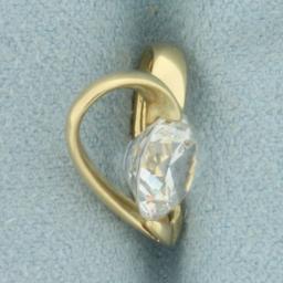 Cz Heart Slide Pendant In 14k Yellow Gold