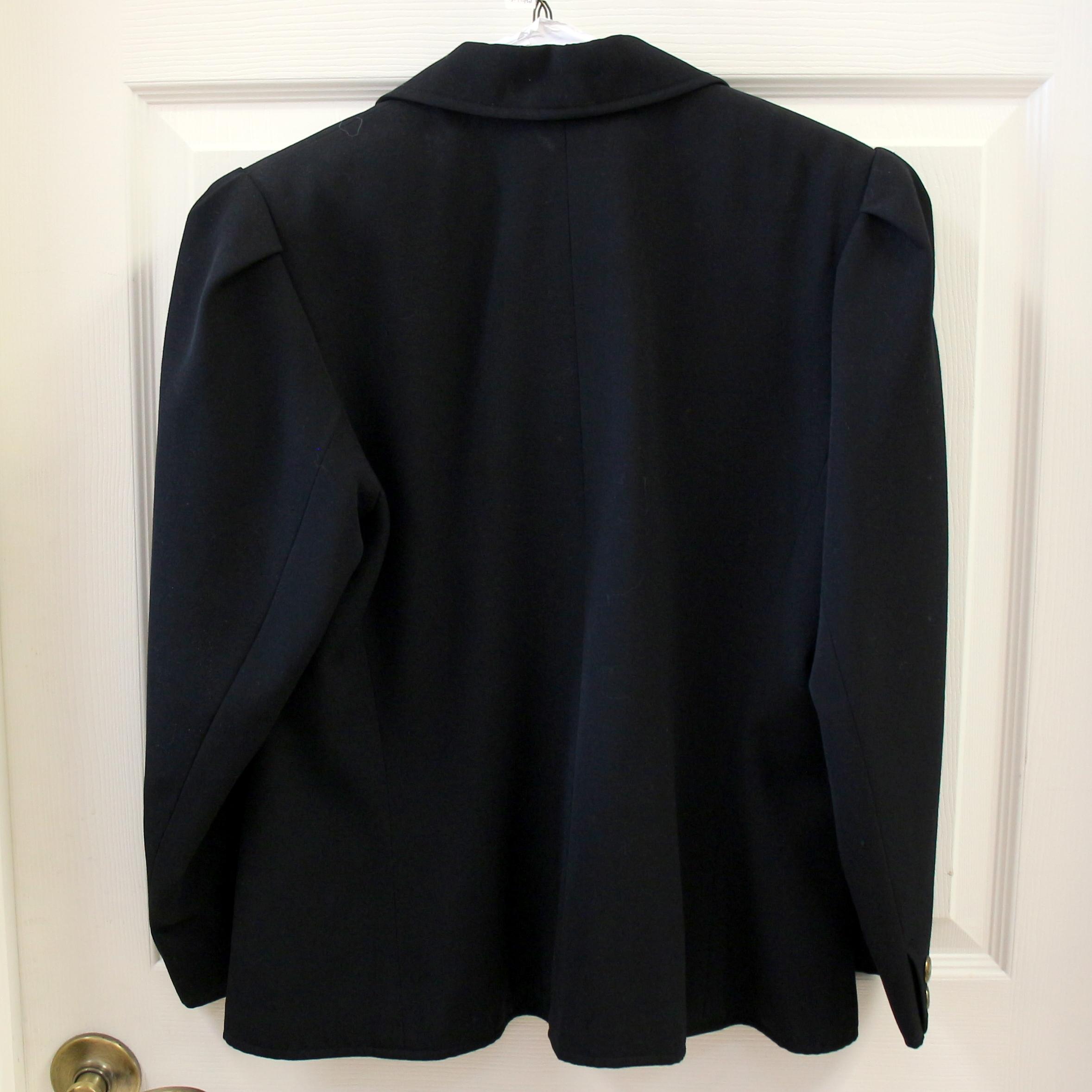 Saint Laurent Ysl Rive Gauche Black Iconic Military Double Breasted Button Jacket 42