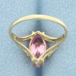 Morganite Heart Ring In 10k Yellow Gold