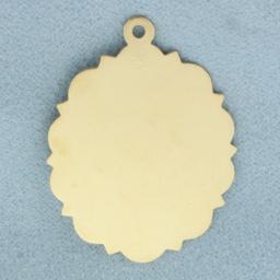 Cupid Ruby I Love You Medallion Pendant In 14k Yellow Gold