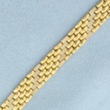 Italian Made Designer Panther Link Bracelet In 18k Yellow Gold