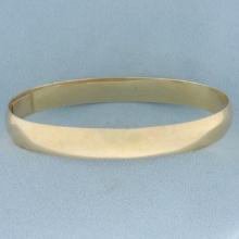 Heavy Solid Bangle Bracelet In 14k Yellow Gold