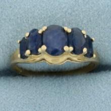 Vintage Natural Sapphire Ring In 14k Yellow Gold
