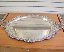 Vintage Poole "990" Solid Sterling Silver Oval Serving Tray
