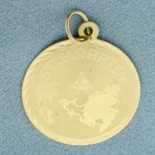 Engravable St. Maarten Charm In 14k Yellow Gold