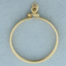 27mm Coin Bezel Pendant Or Charm In 14k Yellow Gold