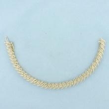 Diamond S-link Tennis Bracelet In 10k Yellow Gold
