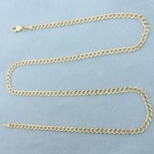 Italian 19 Inch Curb Link Chain Necklace In 10k Yellow Gold
