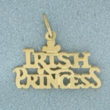 Irish Princess Charm Or Pendant In 14k Yellow Gold