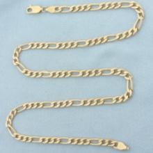Italian 19 Inch Figaro Link Chain Necklace In 10k Yellow Gold