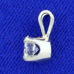 Round Brilliant Diamond Solitaire Pendant In 14k White Gold