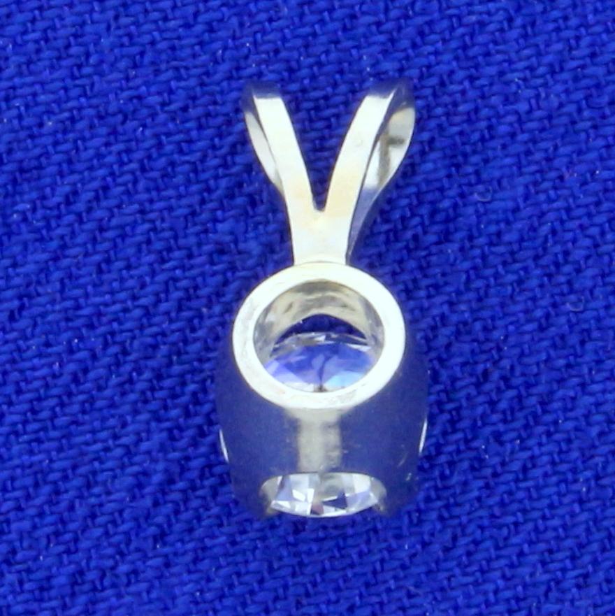 Round Brilliant Diamond Solitaire Pendant In 14k White Gold