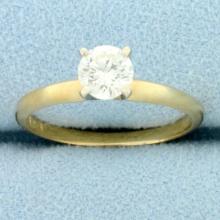Round Brilliant Diamond Solitaire Engagement Ring In 14k Yellow And White Gold