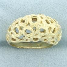 Art Deco Bombe Ring In 14k Yellow Gold