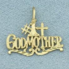 Diamond Cut #1 Godmother Pendant In 14k Yellow Gold