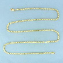 Mens 24 Inch Rope Link Chain Necklace In 14k Yellow Gold