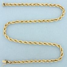 18 Inch Rope Link Chain Necklace In 14k Yellow Gold