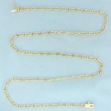 22 Inch Fancy Paperclip Link Chain Necklace In 14k Yellow Gold