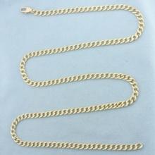 Mens 27 Inch Curb Link Chain Necklace In 14k Yellow Gold