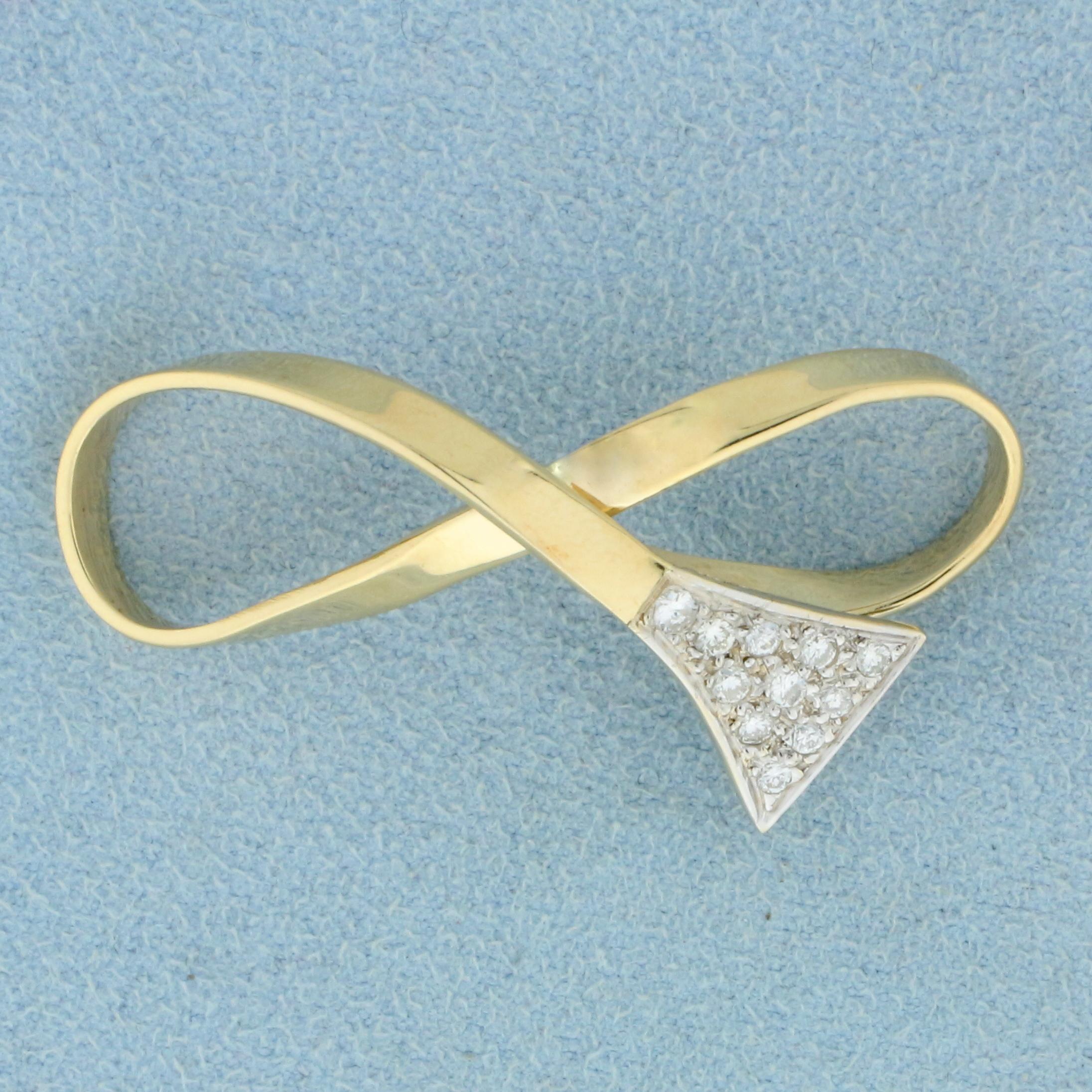 Diamond Infinity Slide Or Pendant In 14k Yellow Gold