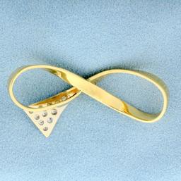 Diamond Infinity Slide Or Pendant In 14k Yellow Gold