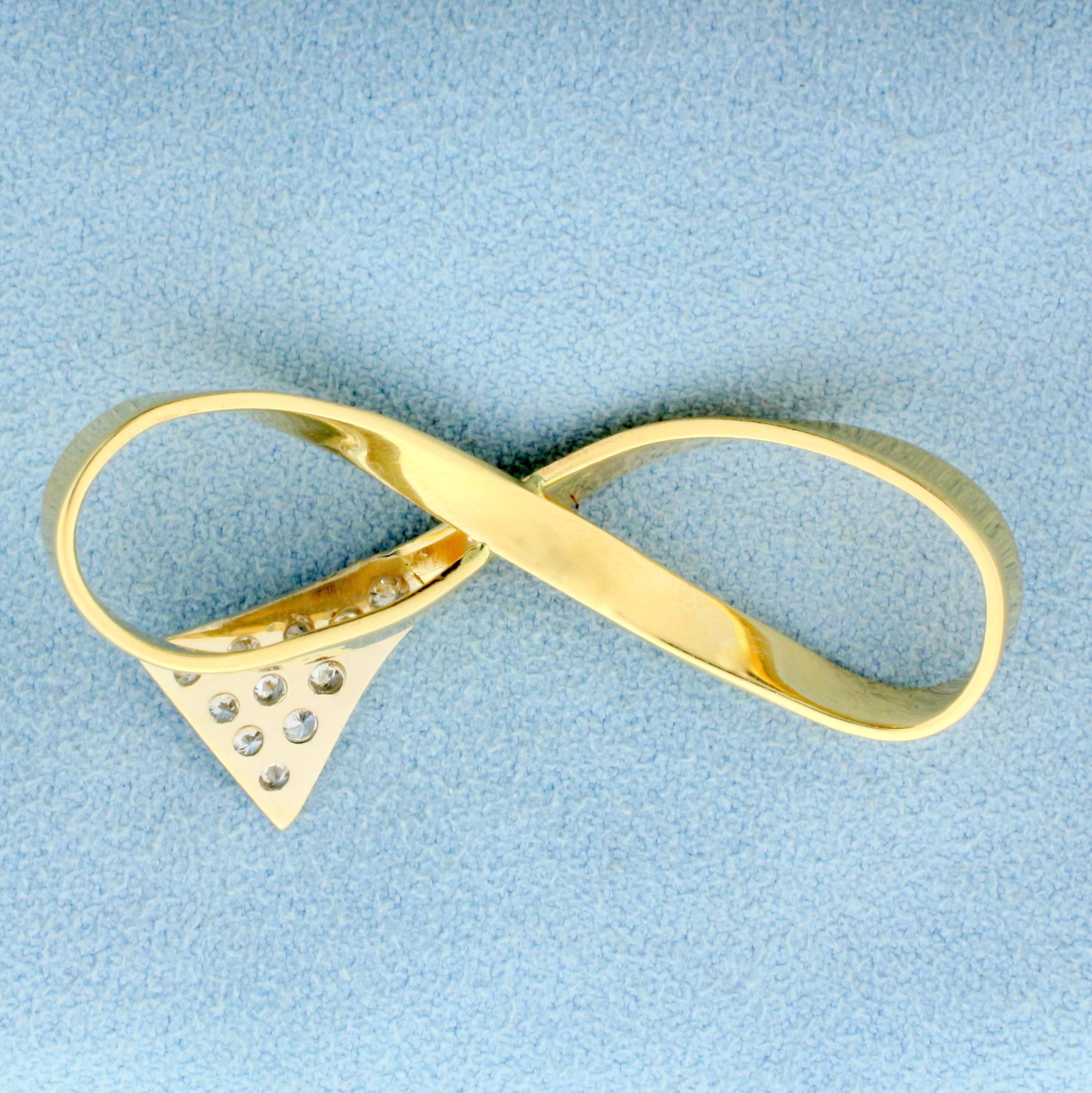 Diamond Infinity Slide Or Pendant In 14k Yellow Gold