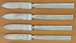 Antique Set Of 11 Silver Norwegian Royal Monogram Butter Knives
