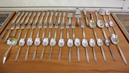 Lunt Lace Point 48 Piece Sterling Silver Flatware Set
