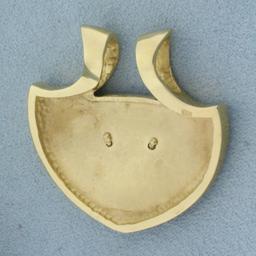 Large Jaguar Pendant Or Slide In 14k Yellow Gold