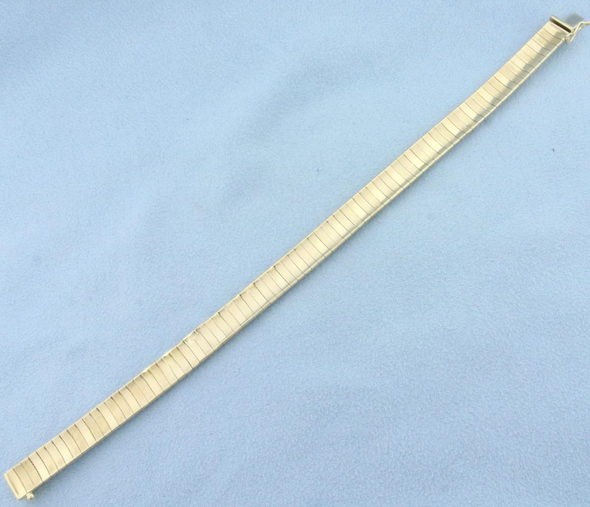 Omega Link Bracelet In 14k Yellow Gold