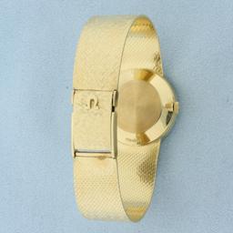 Ladies Vintage Omega Watch In Solid 14k Yellow Gold Case And Band
