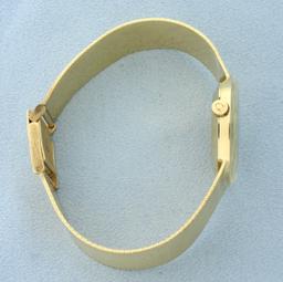 Ladies Vintage Omega Watch In Solid 14k Yellow Gold Case And Band