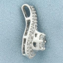 Diamond Swoop Pendant In 14k White Gold