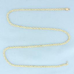 Rope Link Chain Necklace In 10k Yellow Gold