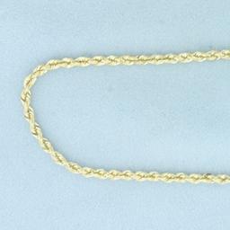 Rope Link Chain Necklace In 10k Yellow Gold