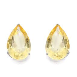 5x7 Pear Citrine Earrings In Sterling Silver