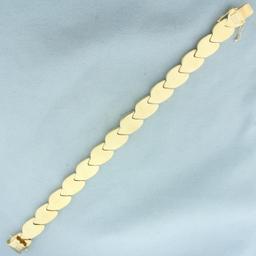 Italian Satin And High Polish Finish Abstract Bracelet In 14k Yellow Gold