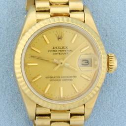 Ladies Rolex Datejust Presidential Model 6917 In 18k Yellow Gold