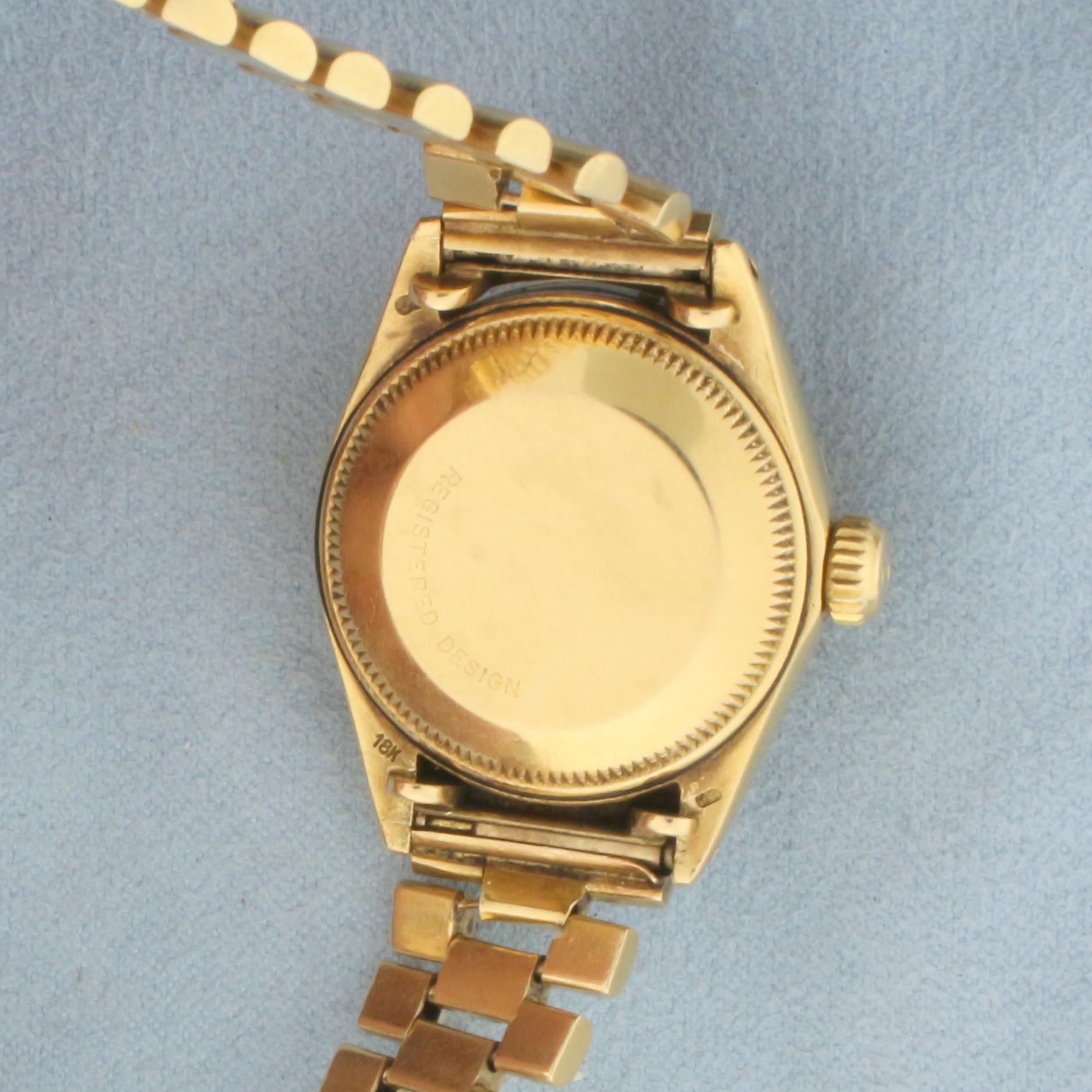 Ladies Rolex Datejust Presidential Model 6917 In 18k Yellow Gold