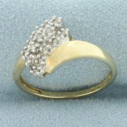 Diamond Cocktail Bypass Ring In 10k Yellow Gold