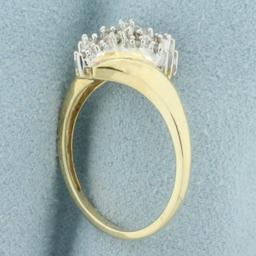 Diamond Cocktail Bypass Ring In 10k Yellow Gold