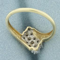 Diamond Cocktail Bypass Ring In 10k Yellow Gold